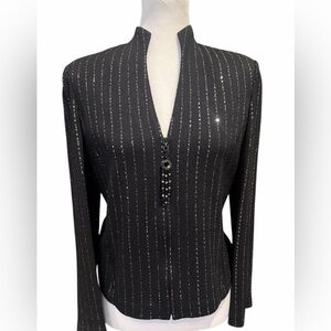 St. John Evening Knit Black Women's Jacket Size 6